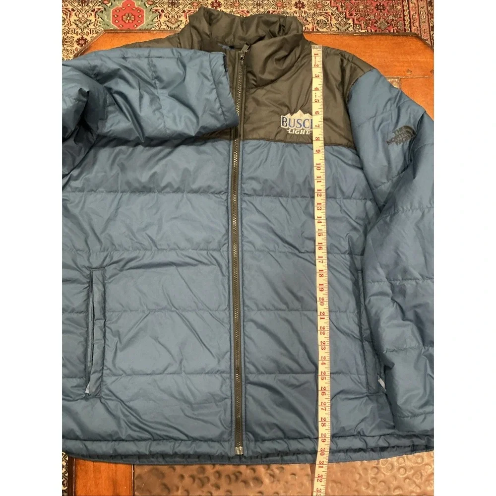 The North Face Mens Blue Insulated Puffer Jacket Full Zip, 3XL, Busch Light